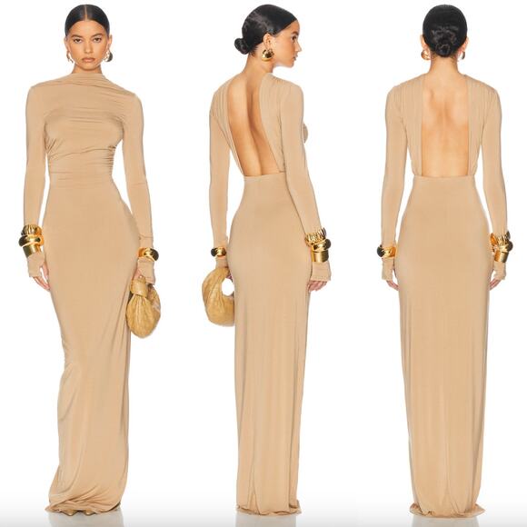 Helsa Tan Maxi Dress - Picture 1 of 12